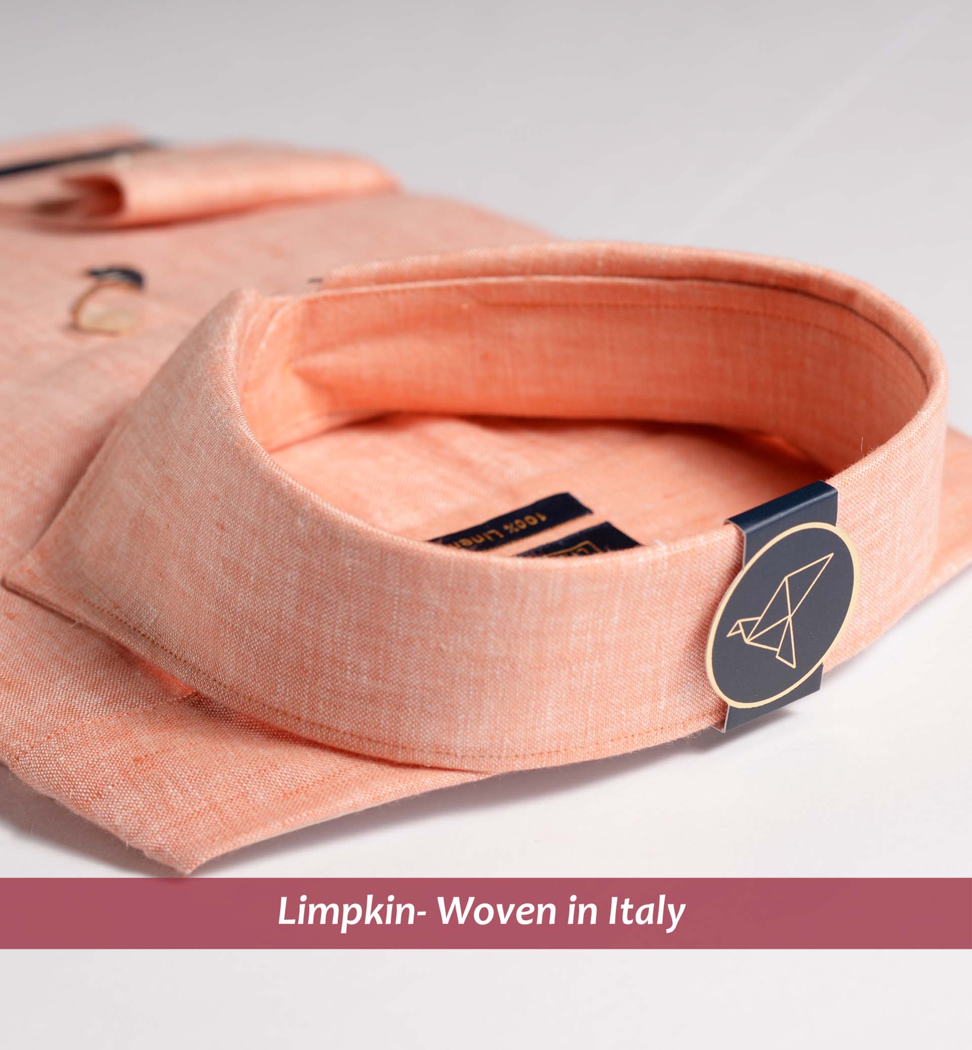Turin- Orange Solid Linen- 66's Lea Pure Luxury Linen