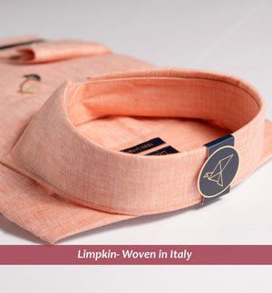 Turin- Orange Solid Linen- 66's Lea Pure Luxury Linen