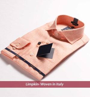Turin- Orange Solid Linen- 66's Lea Pure Luxury Linen