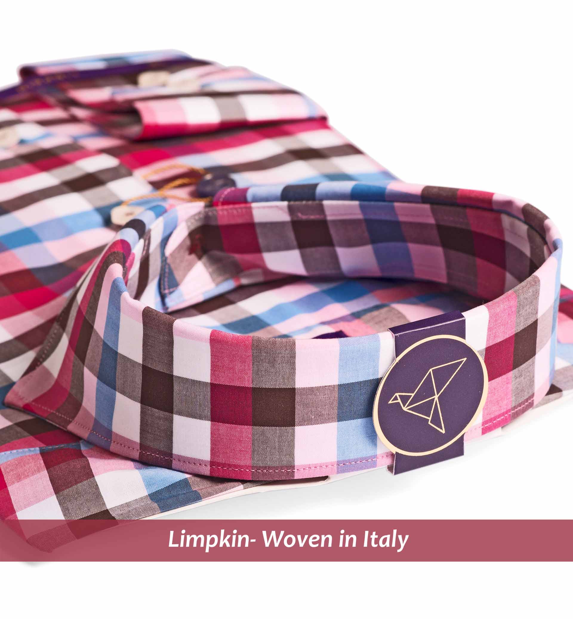 Men's shirt in magical burgundy & blue check pattern - Shirts for men