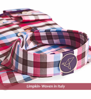 Men's shirt in magical burgundy & blue check pattern - Shirts for men