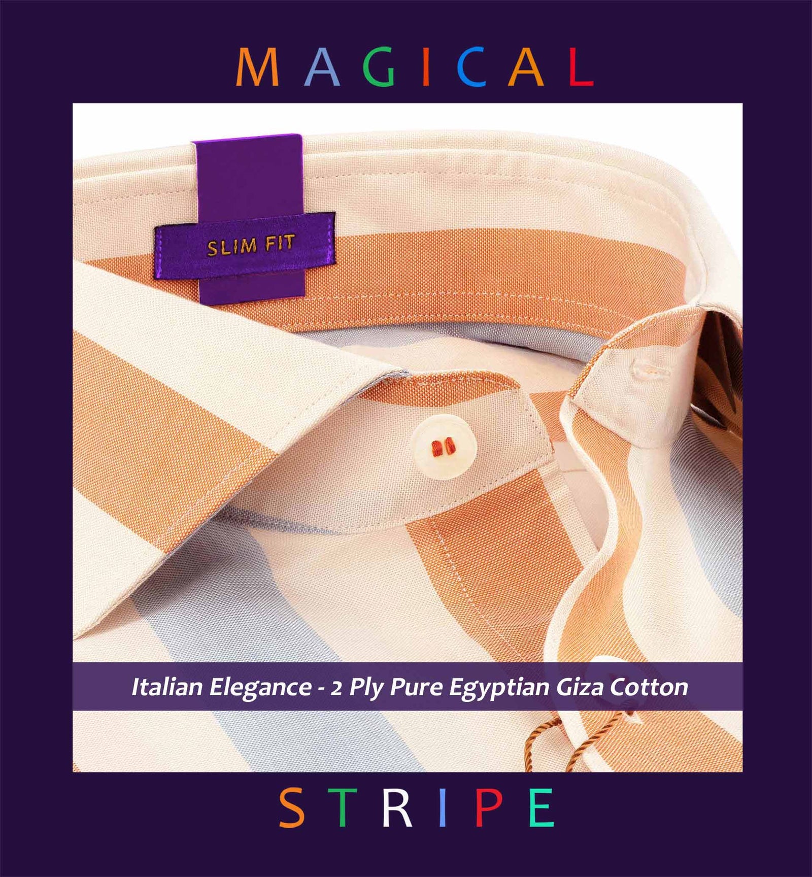 Ankara- Orange & Beige Magical Stripe