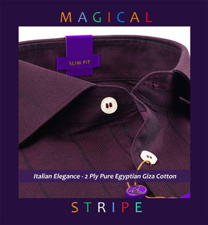 Wales- Plum Purple Structure Stripe