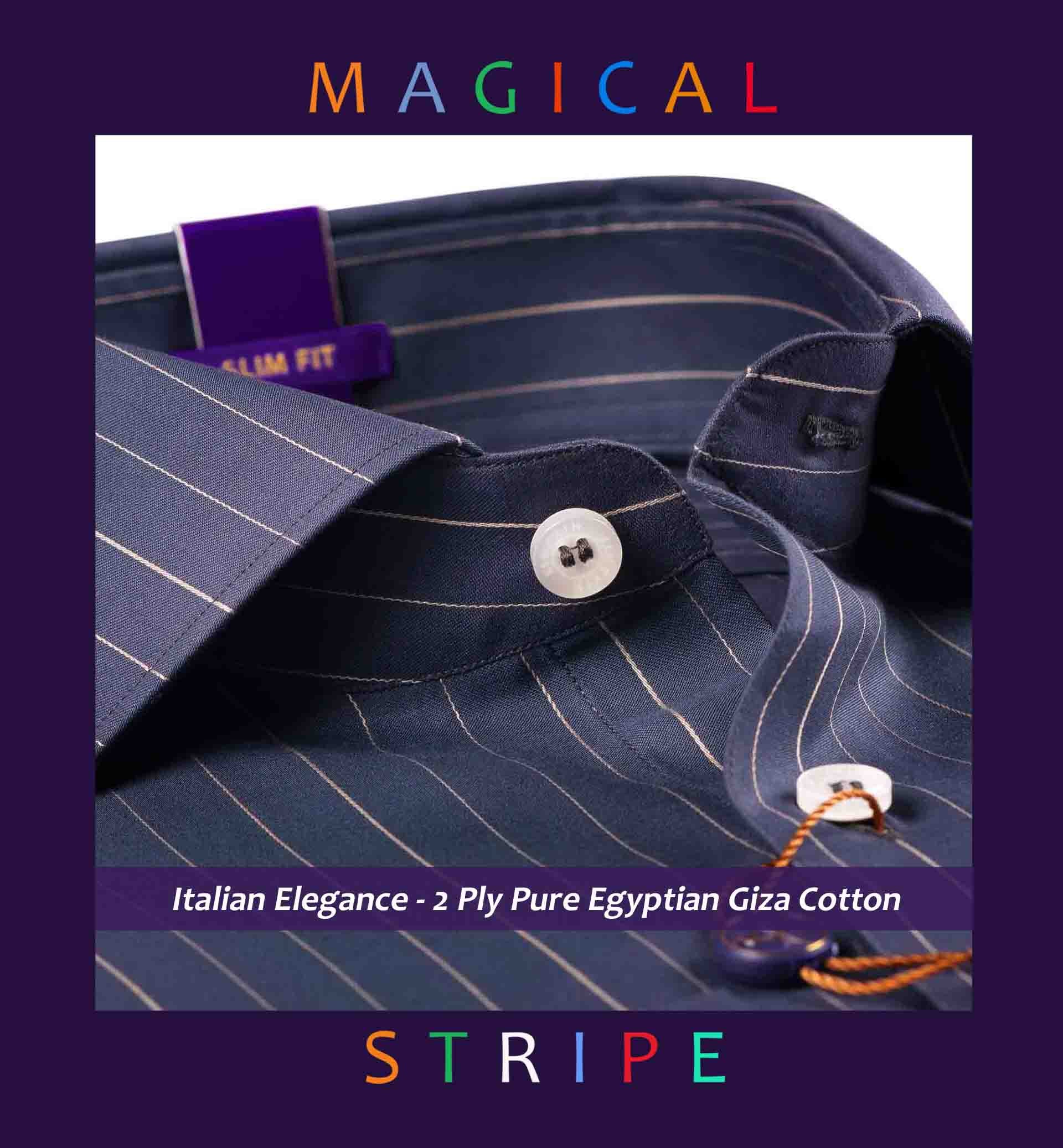 Slovenia- Anchor Grey & Beige Magical Stripe- 2 Ply Pure Egyptian Giza Cotton