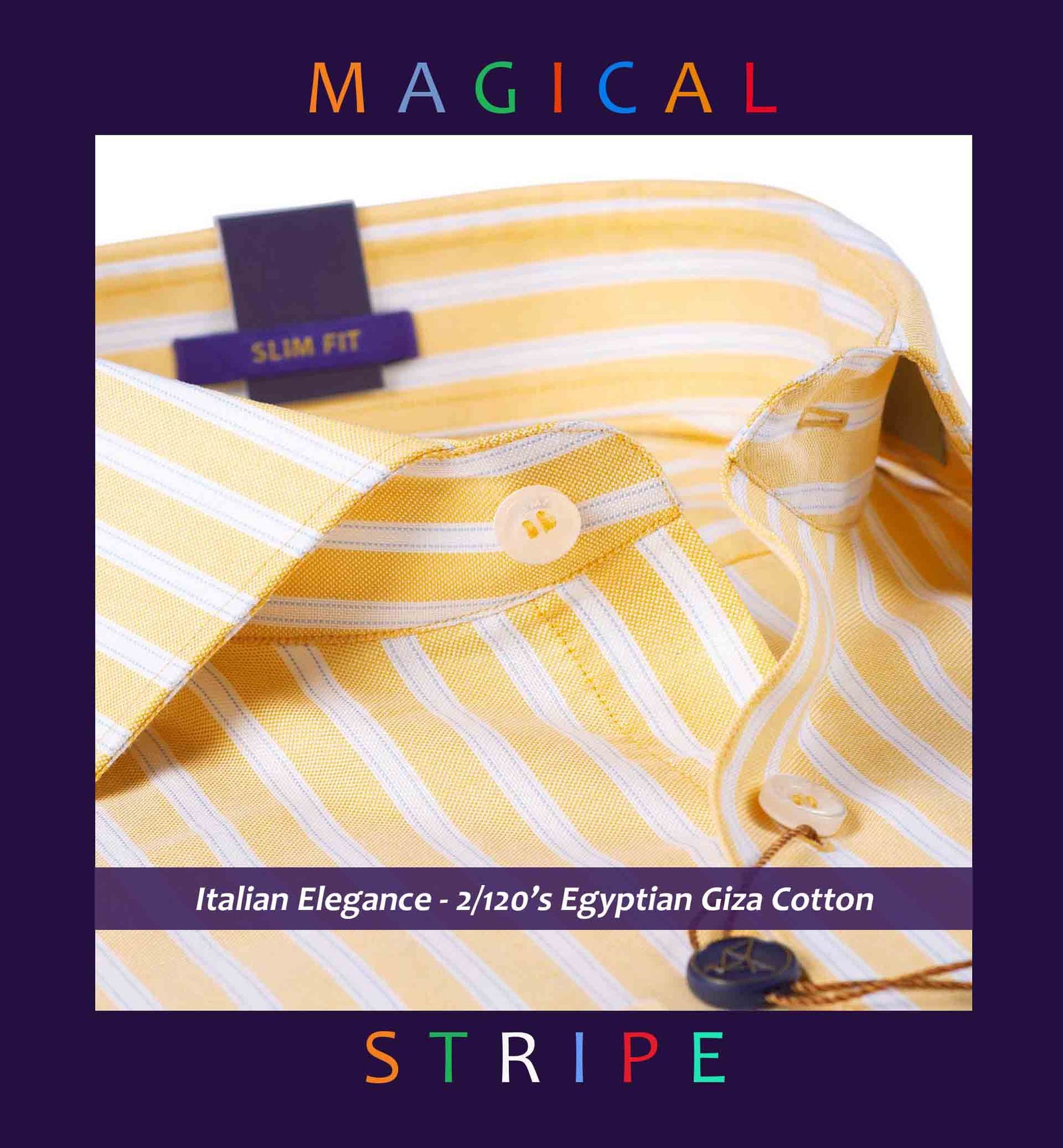 Sondrio- Canary Yellow & White Stripe