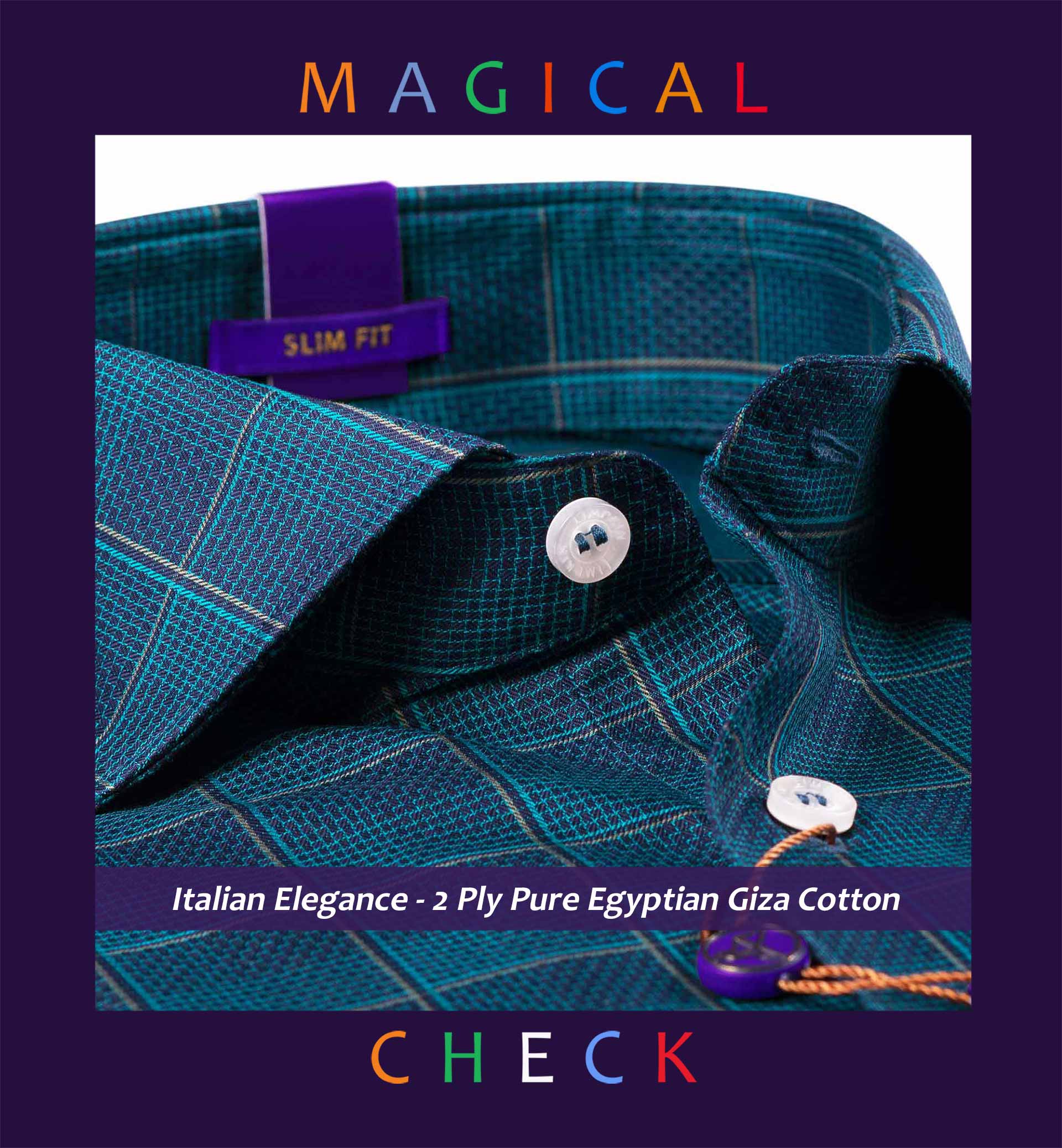 Venice- Teal Green & Navy Magical Check