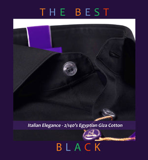 Ascona- Best Formal Black- 2/140 Egyptian Giza Cotton