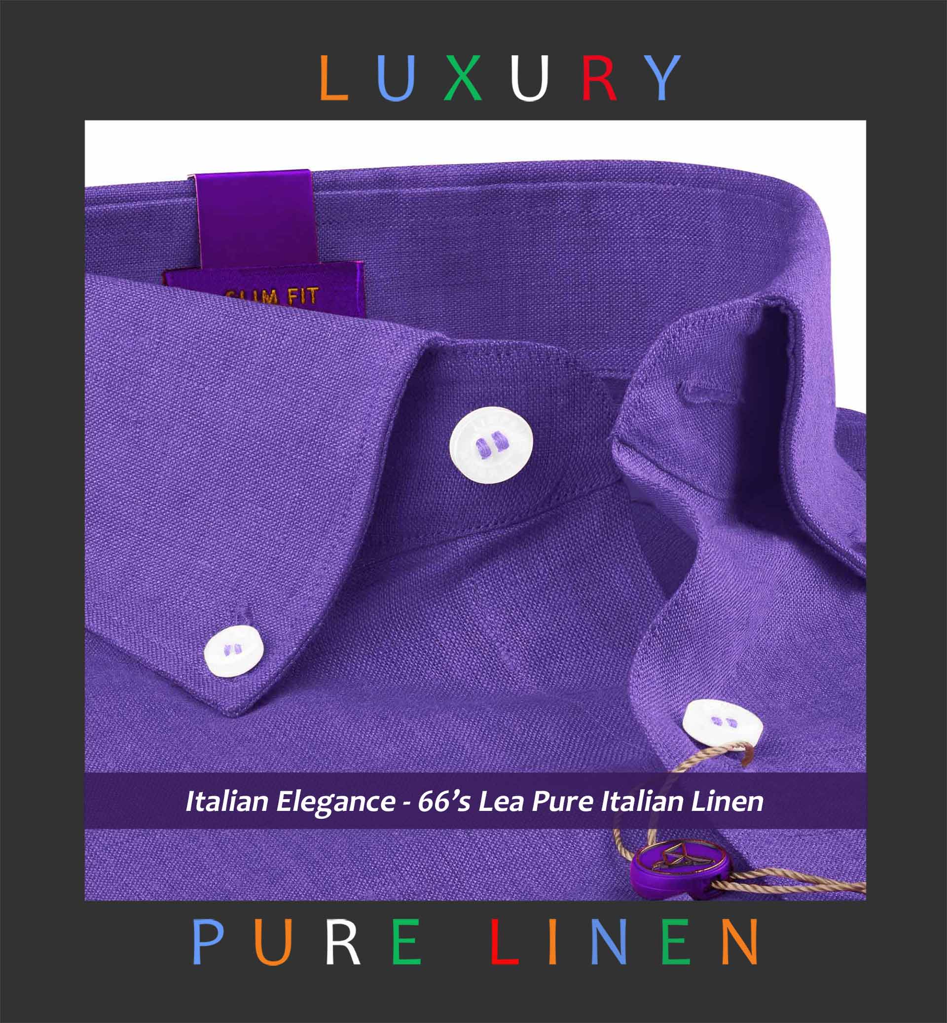 Sardinia- Amethyst Solid Linen- Button Down