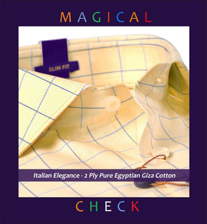 Treviso- Daffodil Yellow & Blue Check