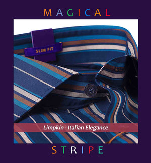 Omaha- Navy & Beige Stripe