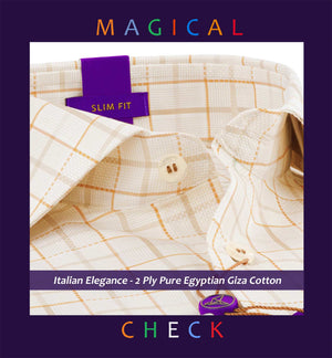 Laguna- Orange & Beige Magical Check