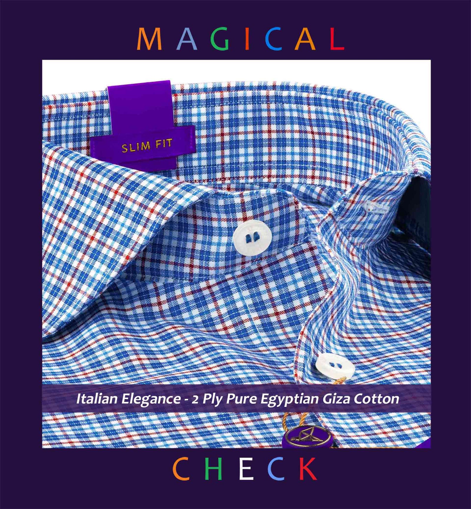 Chester- Admiral Blue & Burgundy Check