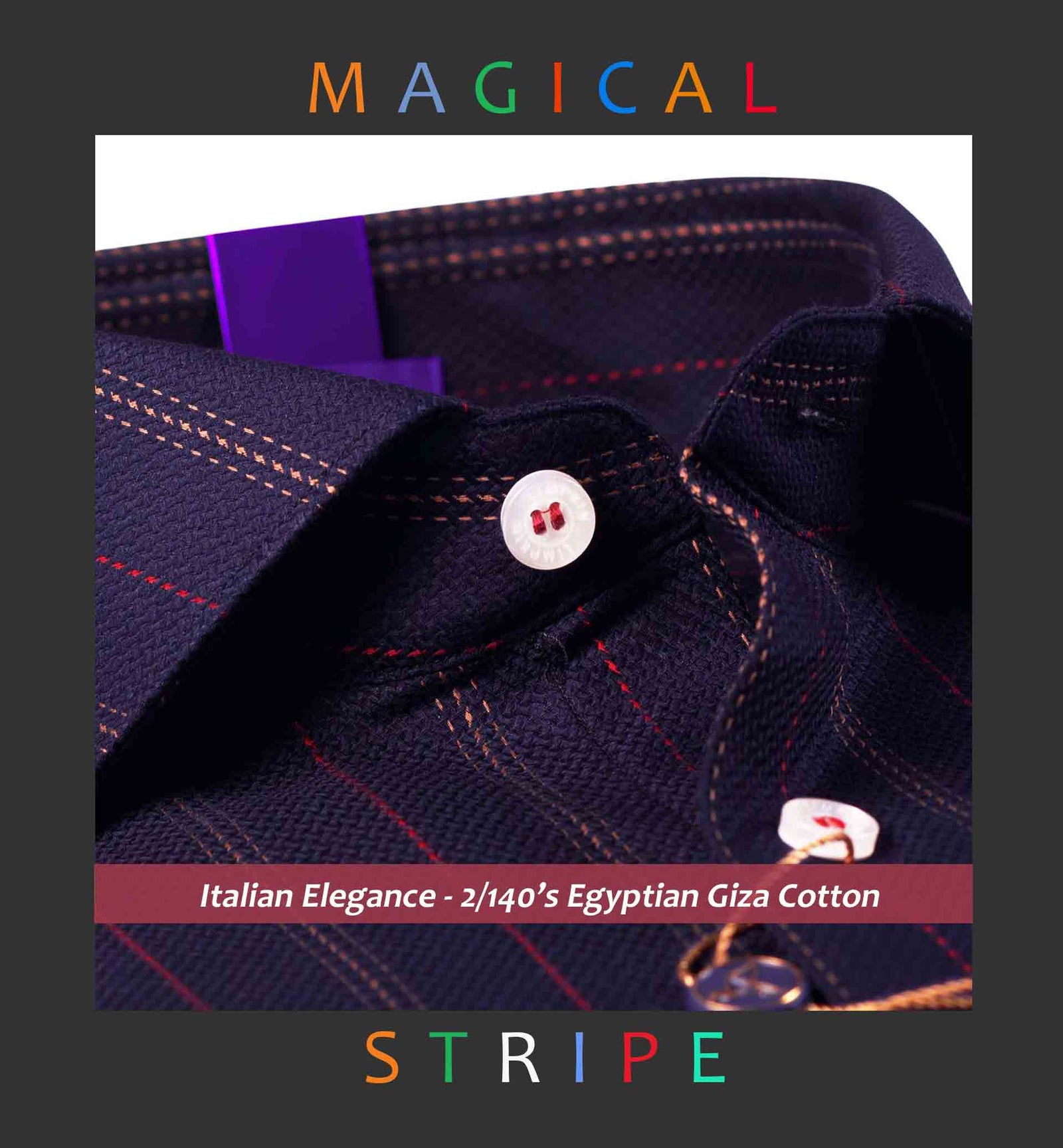 California- Dark Navy & Burgundy Stripe