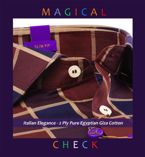 Orlando- Burgundy & Navy Magical Check