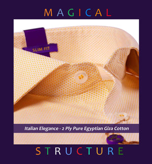 Morelia- Apricot Orange Magical Structure- 2 Ply Pure Egyptian Giza Cotton