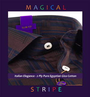 Durban- Burgundy & Navy Magical Stripe