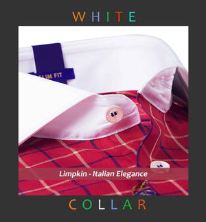 OKLAHOMA- BRICK RED & NAVY CHECK & WHITE COLLAR