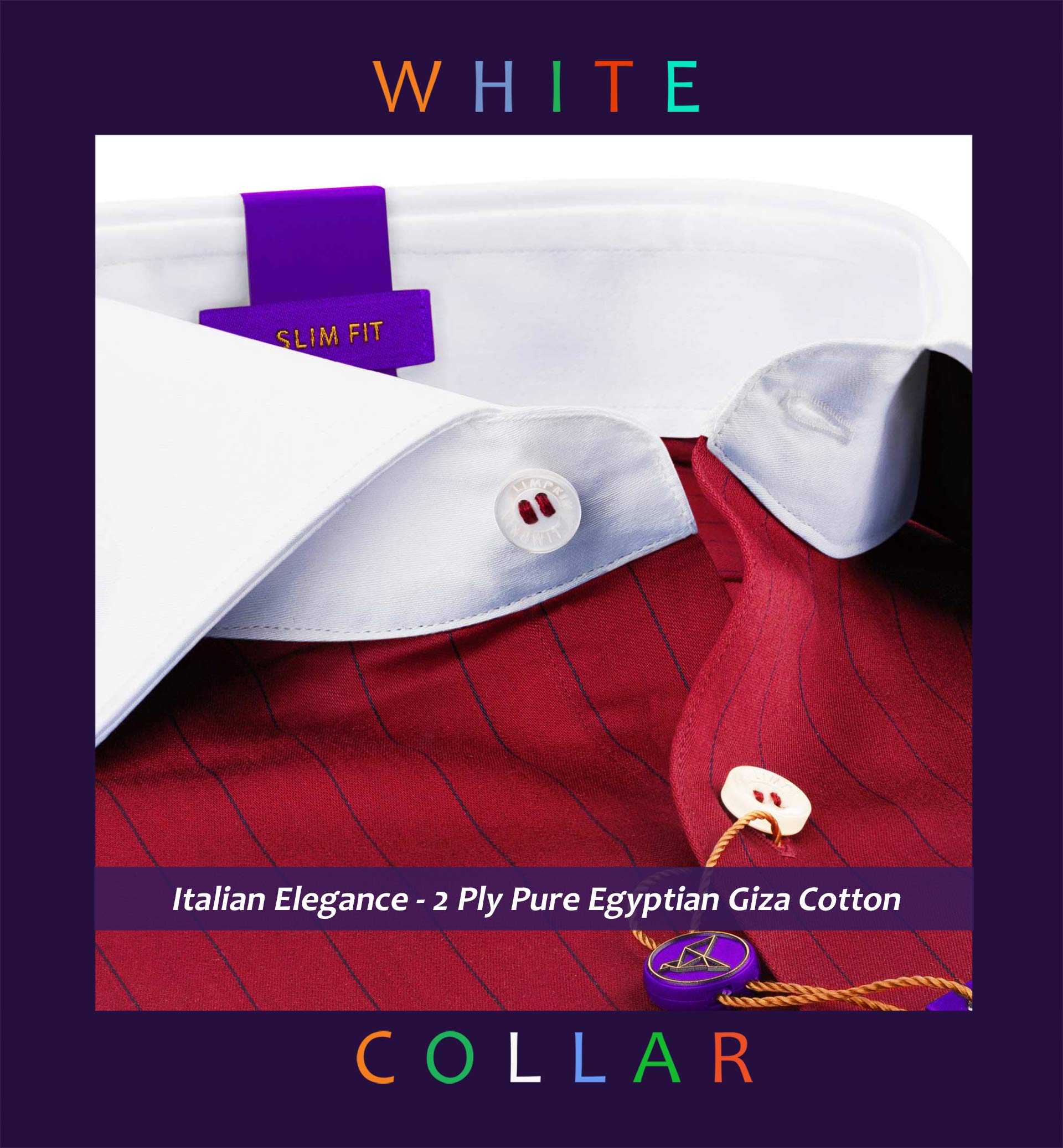 Moncton- Carmine Red Stripe with White Collar