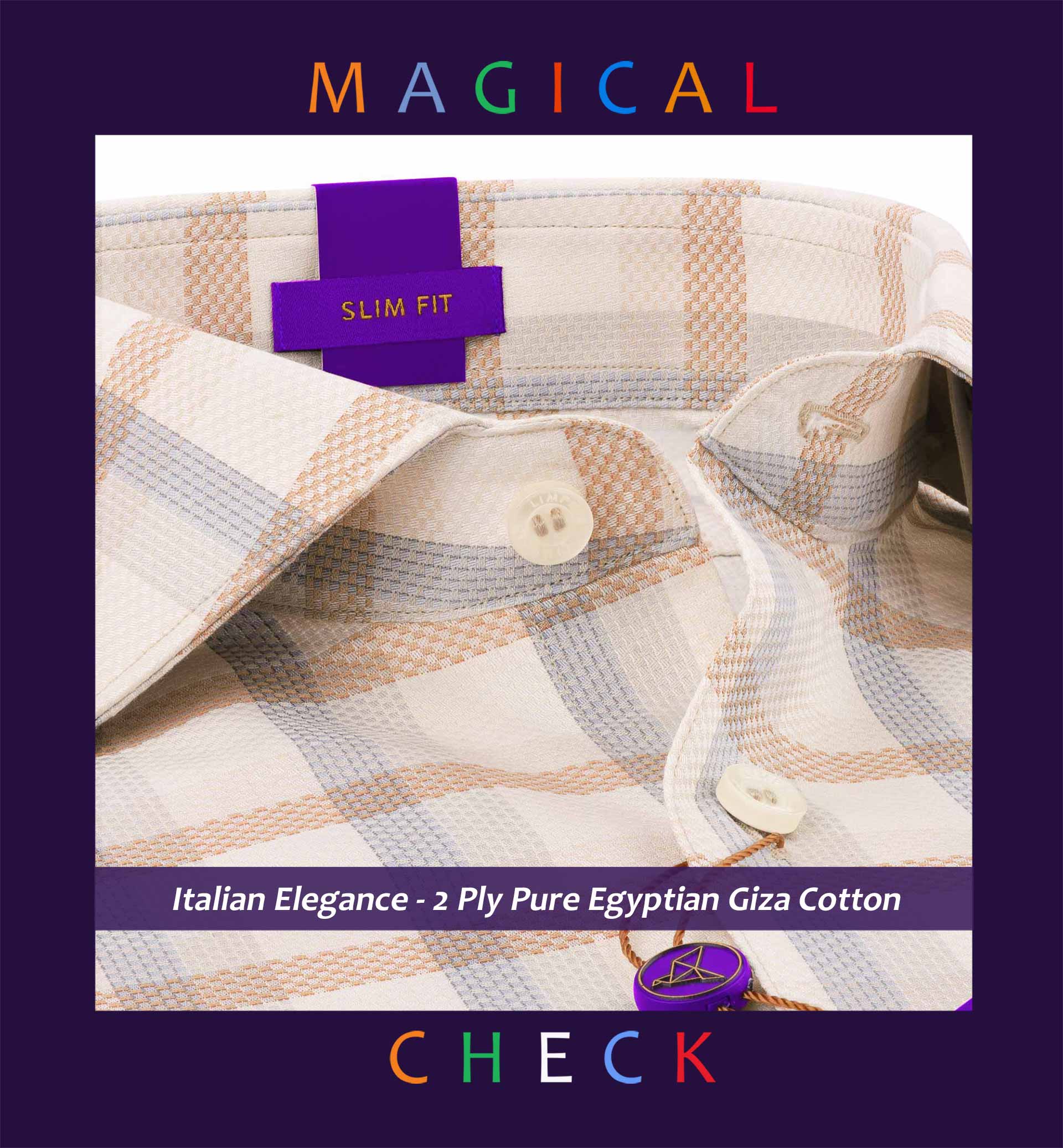 Oxford- Beige & Copper Magical Check