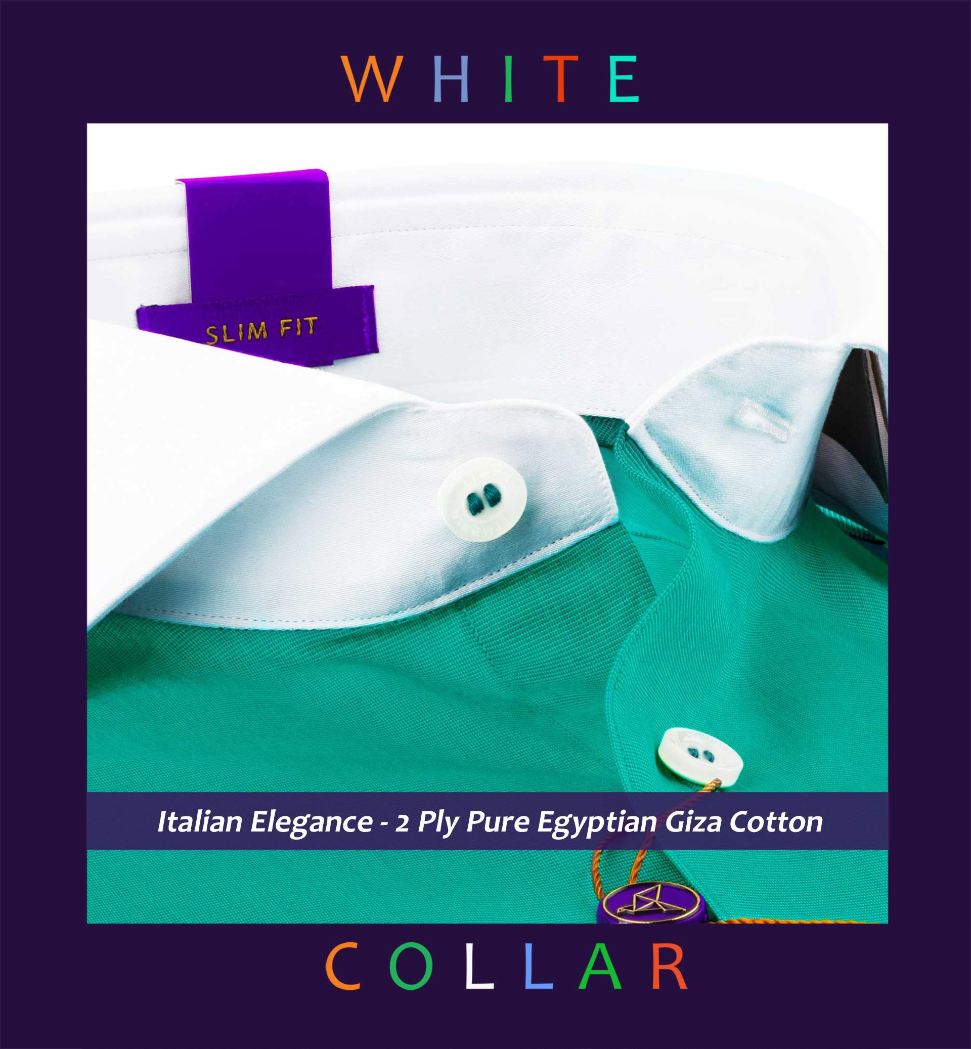 Hague- Jade Green Solid With White Collar