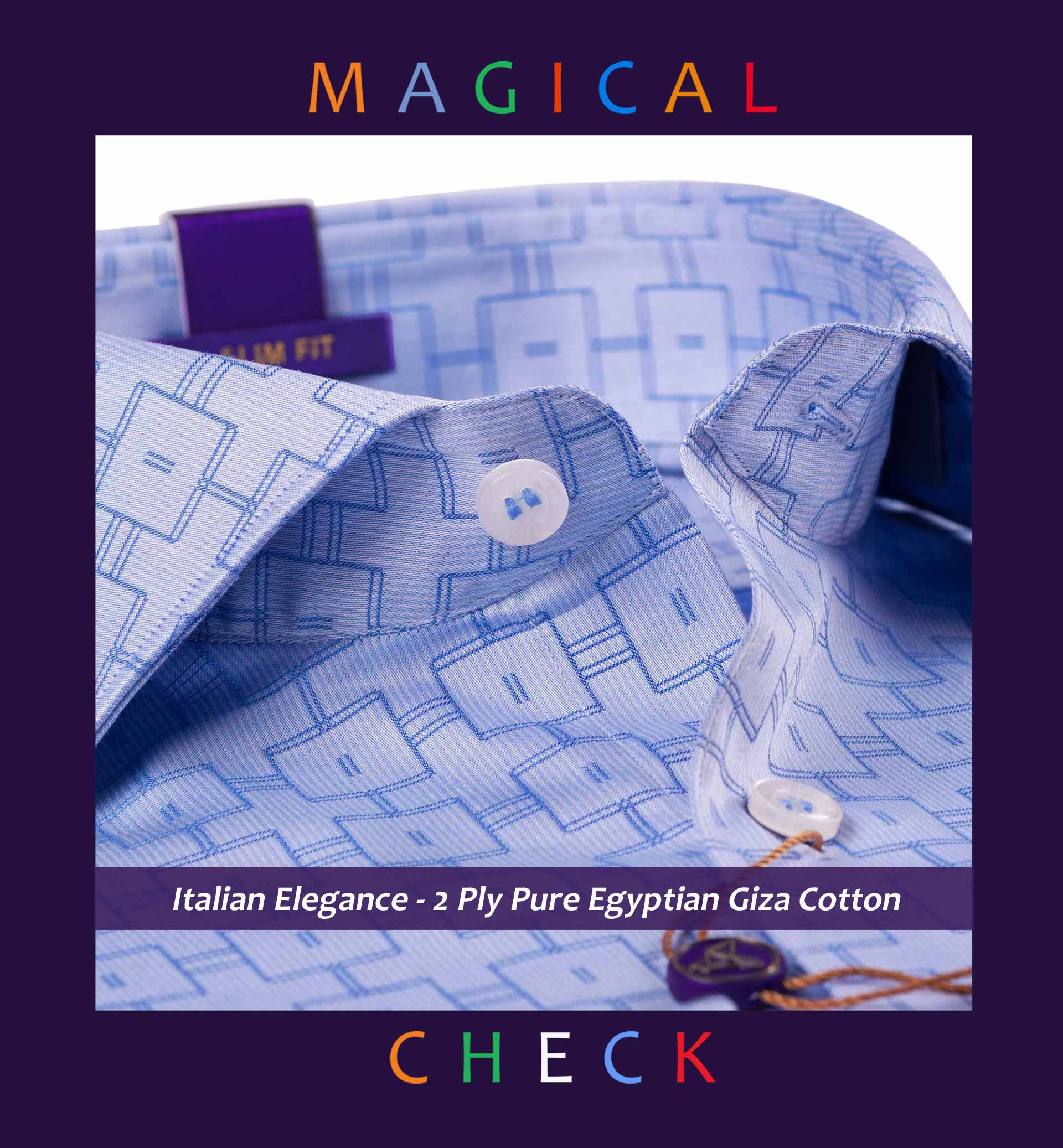 Frisco- Oxford Blue & Sky Blue Magical Check