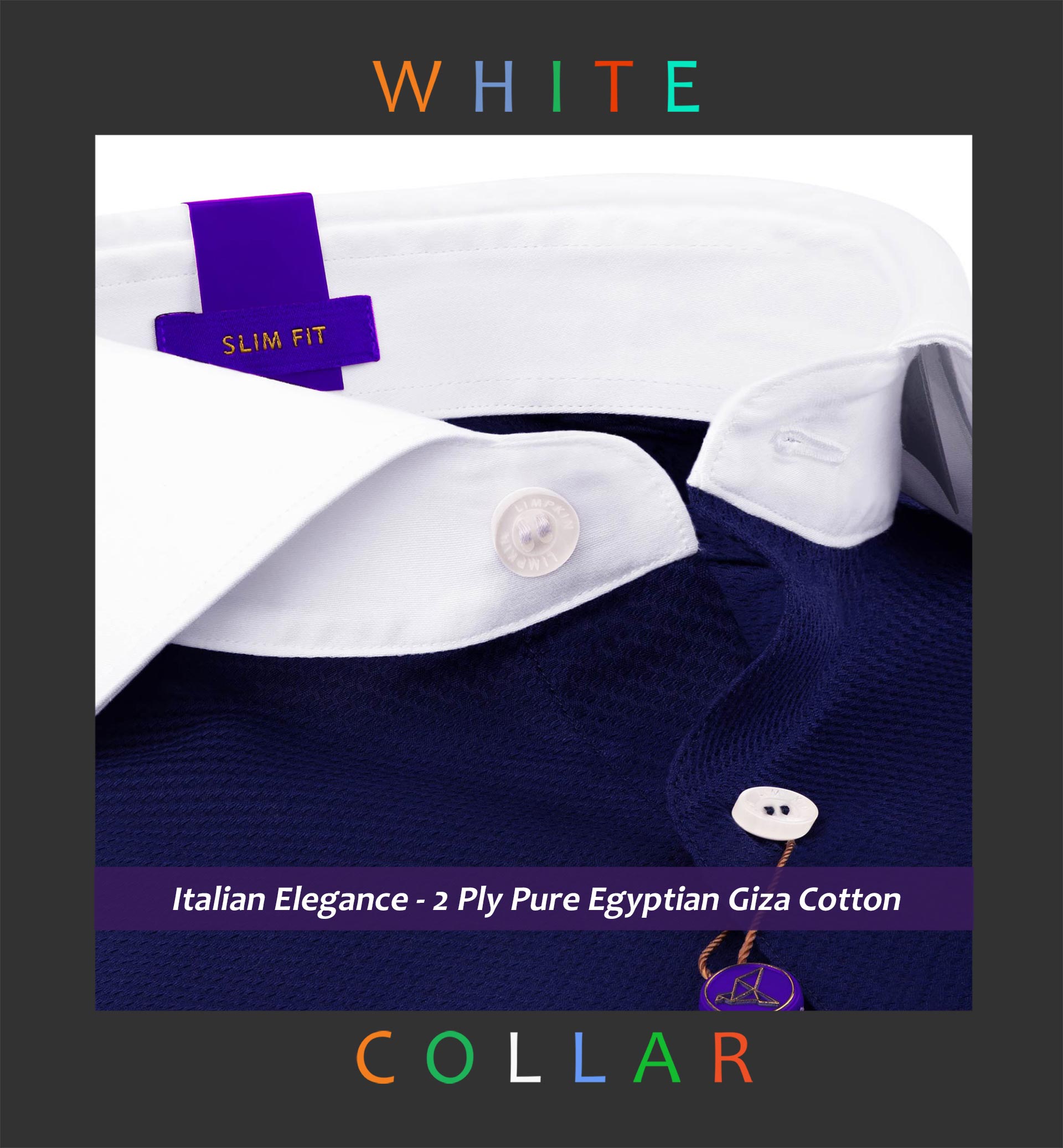Paris- Navy Solid Structure with White Collar