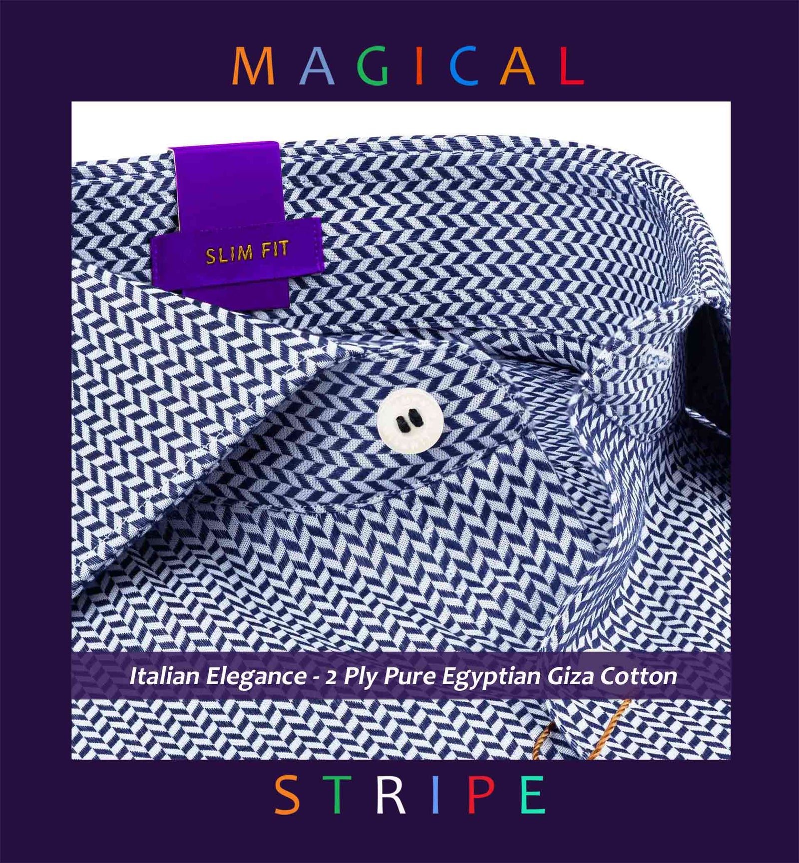 Ontario- Navy & White Structure Stripe