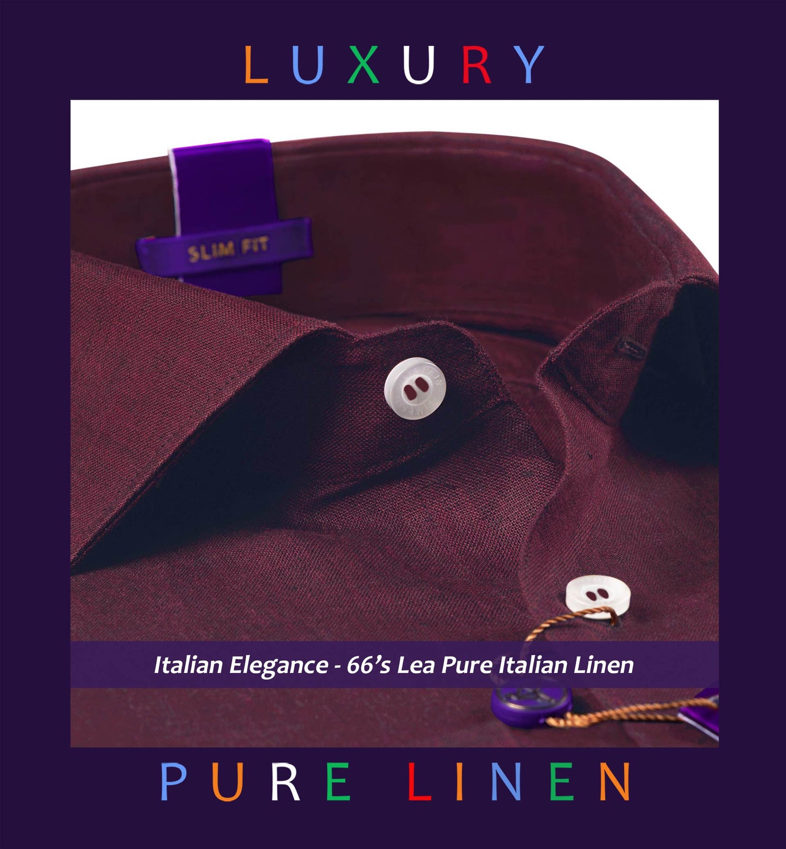 Belgrade- Merlot Red Solid Linen- 66's Lea Pure Luxury Linen