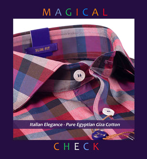 PRETORIA- BURGUNDY & PURPLE MAGICAL CHECK