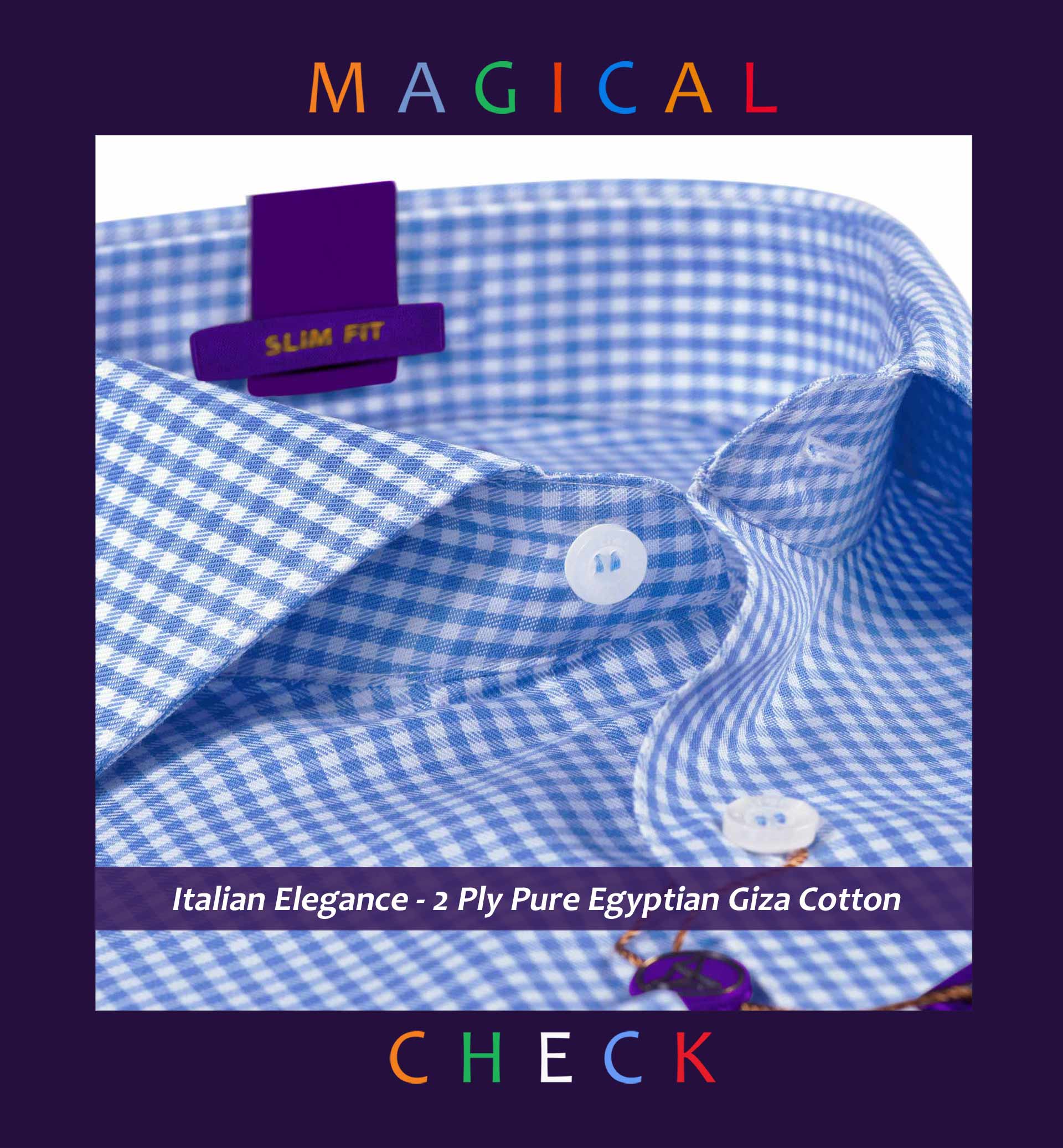 Orlando- Azure Blue & White Magical Check
