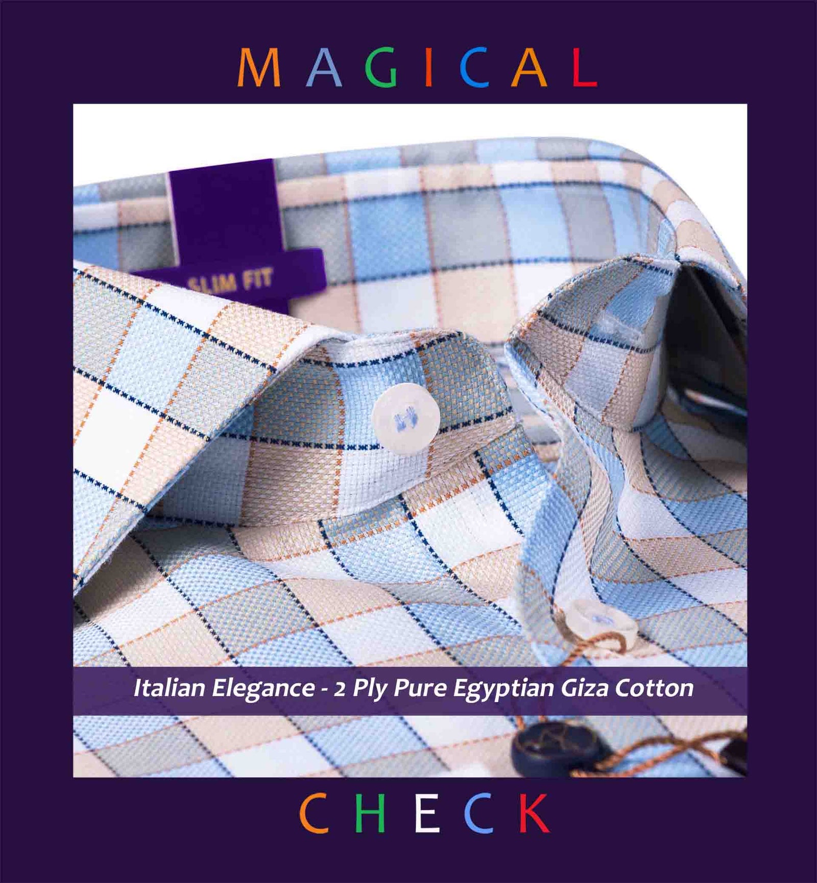 Lucerne- Oxford Blue & Beige Check