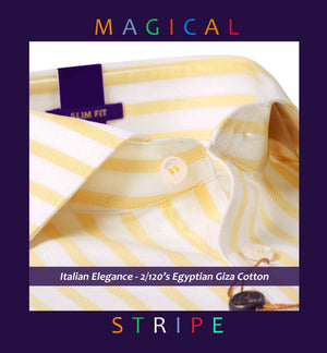 Hempstead- Daffodil Yellow & White Magical Stripe
