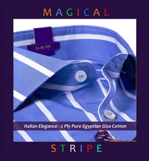 Manhattan- Cobalt Blue & White Magical Stripe