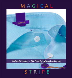 Finchley- Turquoise Blue Magical Stripe