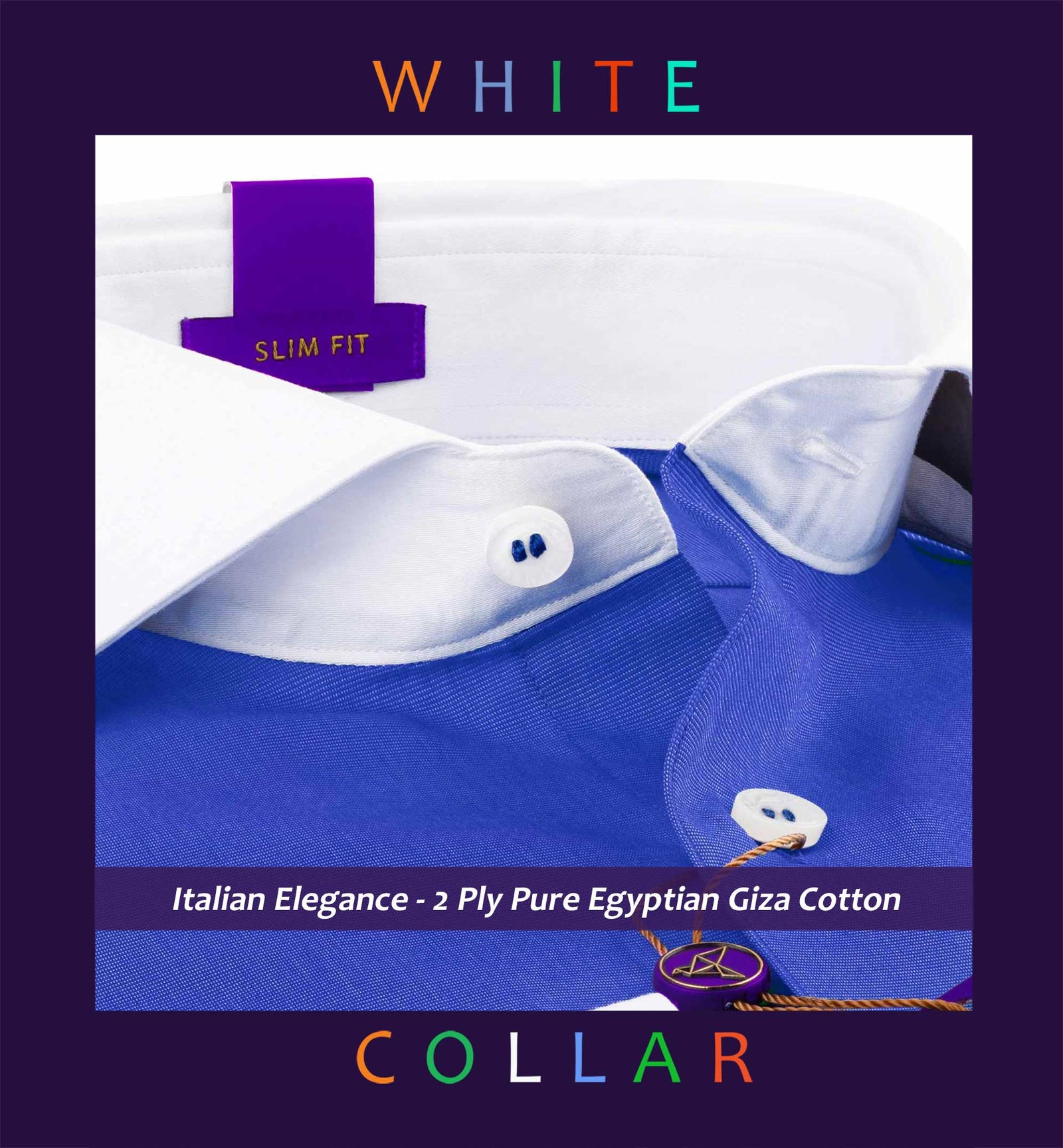 Genoa- Royal Blue Solid with White Collar