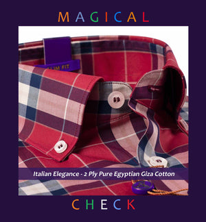 Houston- Rosewood Burgundy & Navy Magical Check