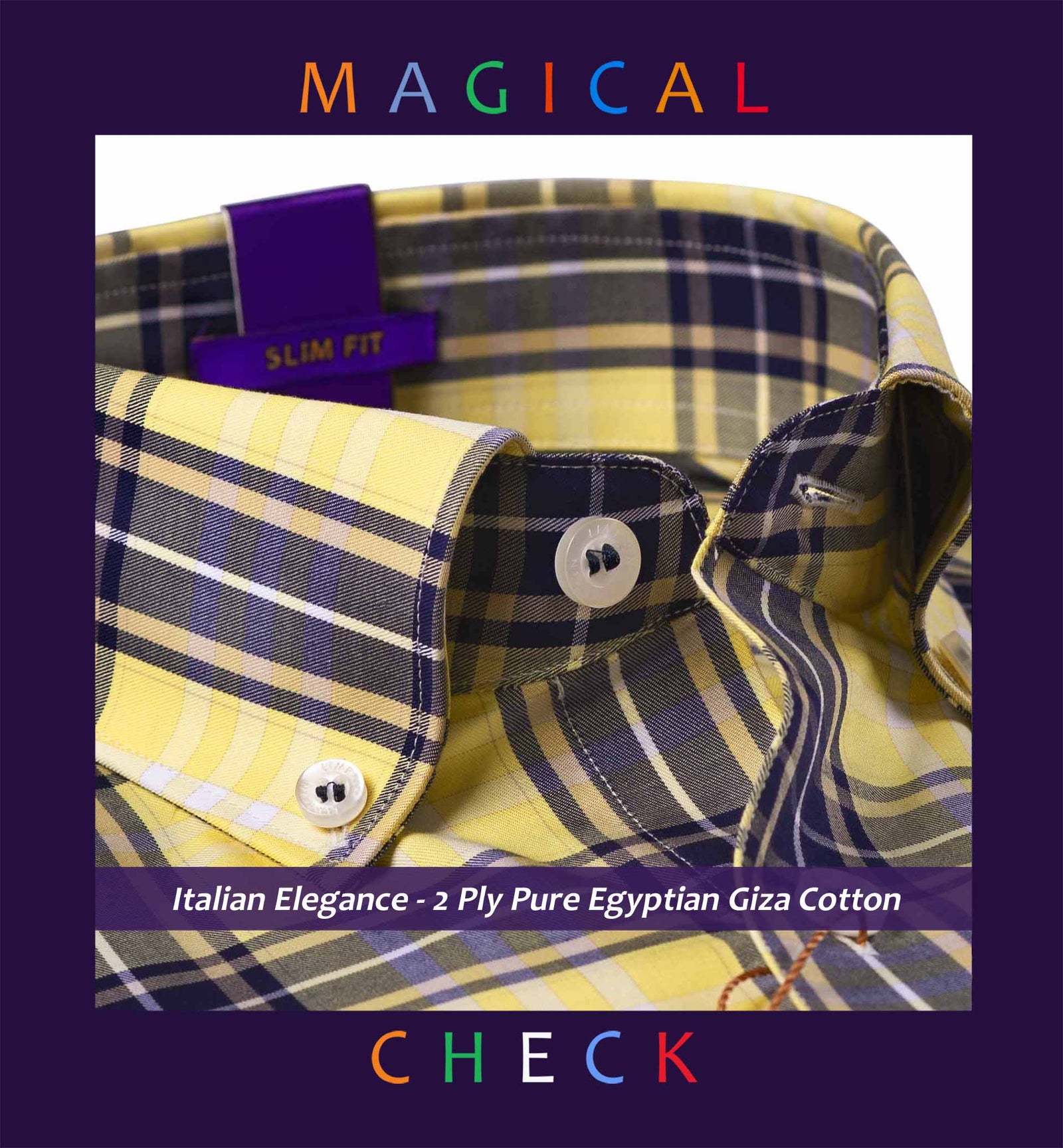Lisbon- Daffodil Yellow & Navy Magical Check