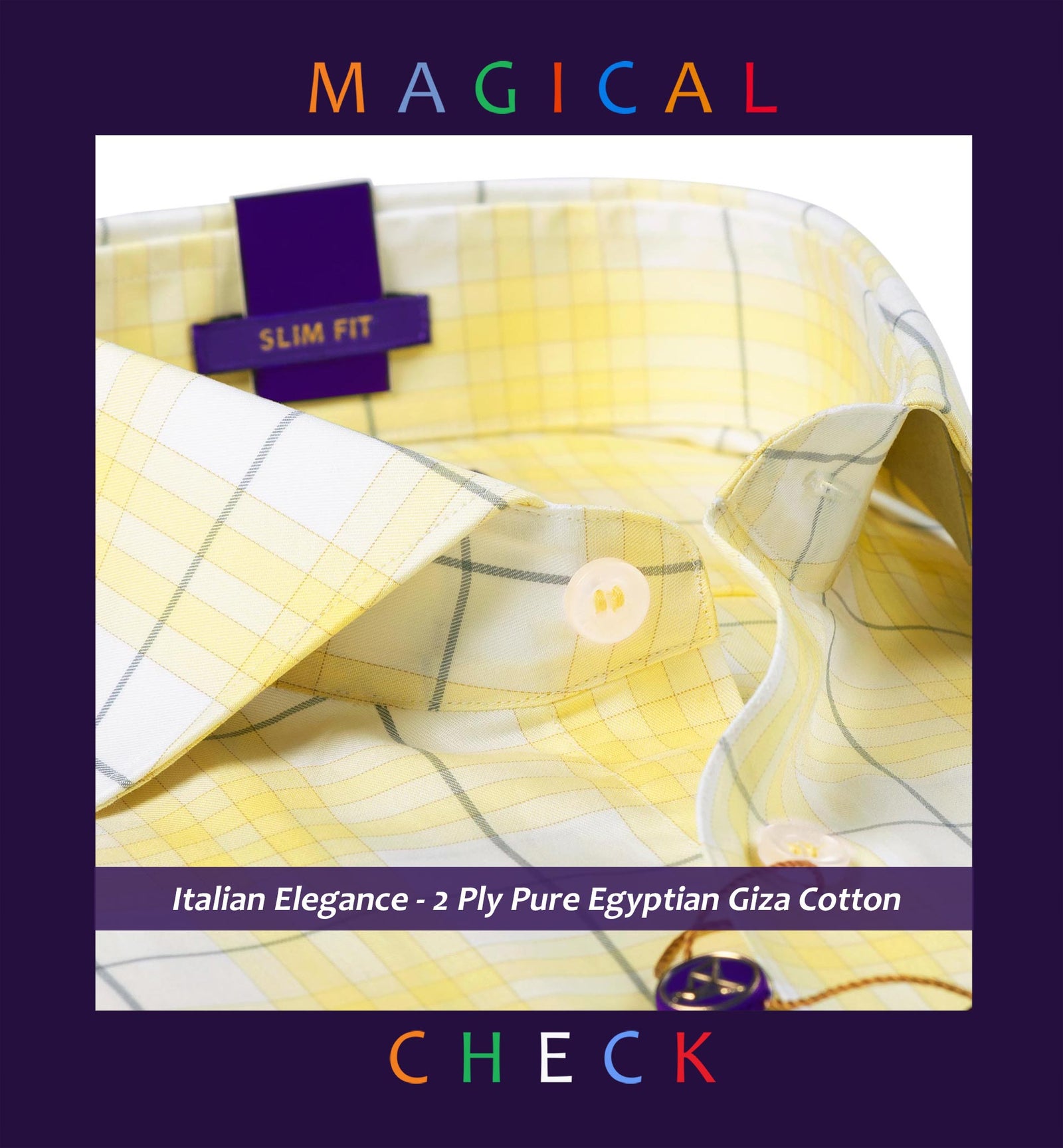 Moritz- Daffodil Yellow & Grey Check