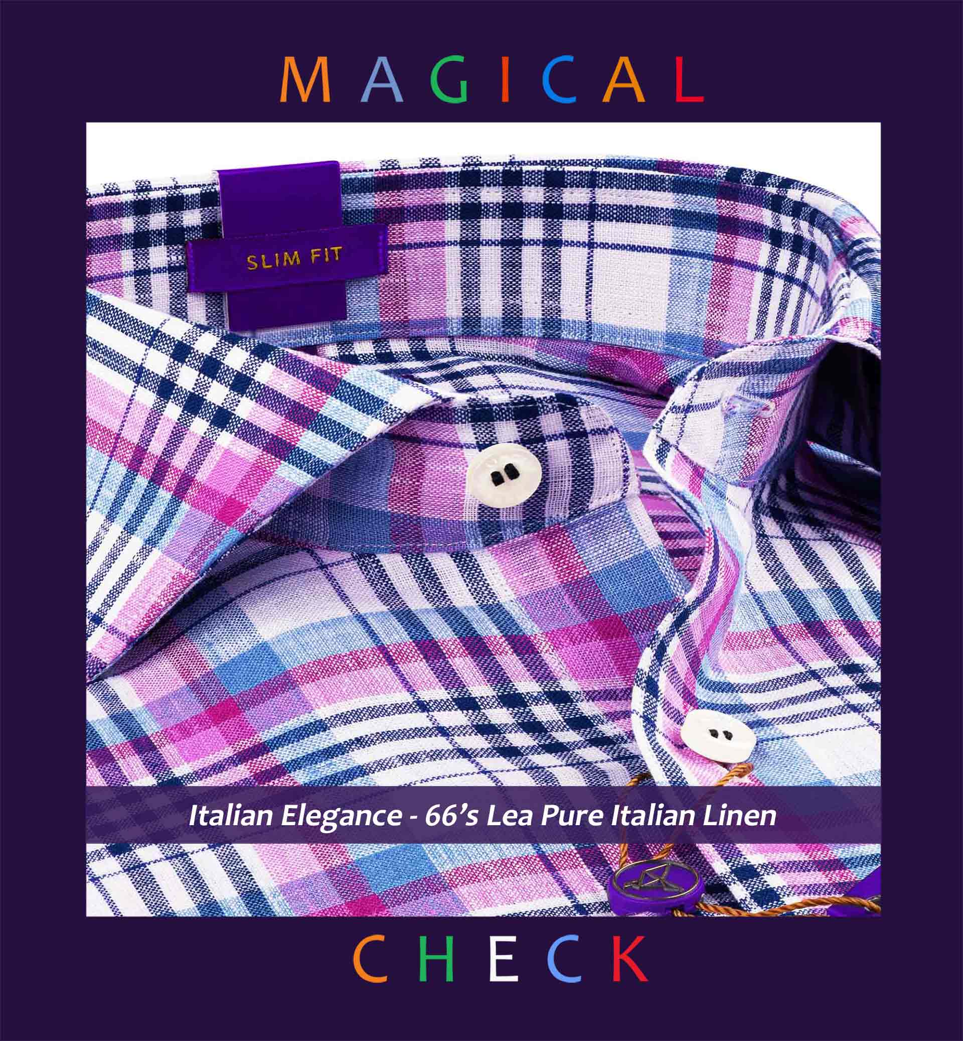 Coronado- Navy Blue & Magenta Check