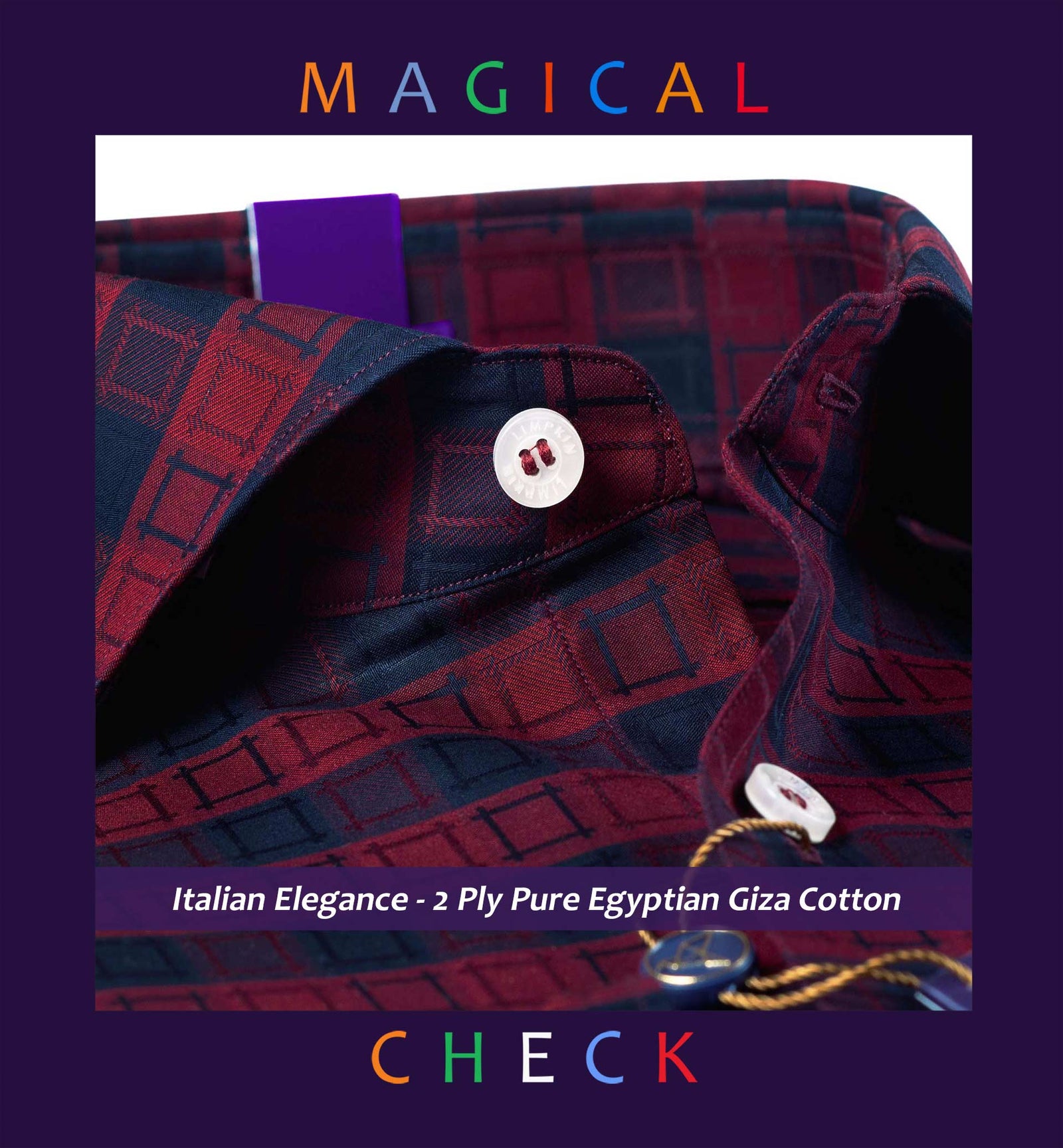 Louisville- Burgundy & Navy Check