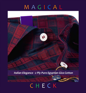 Louisville- Burgundy & Navy Check