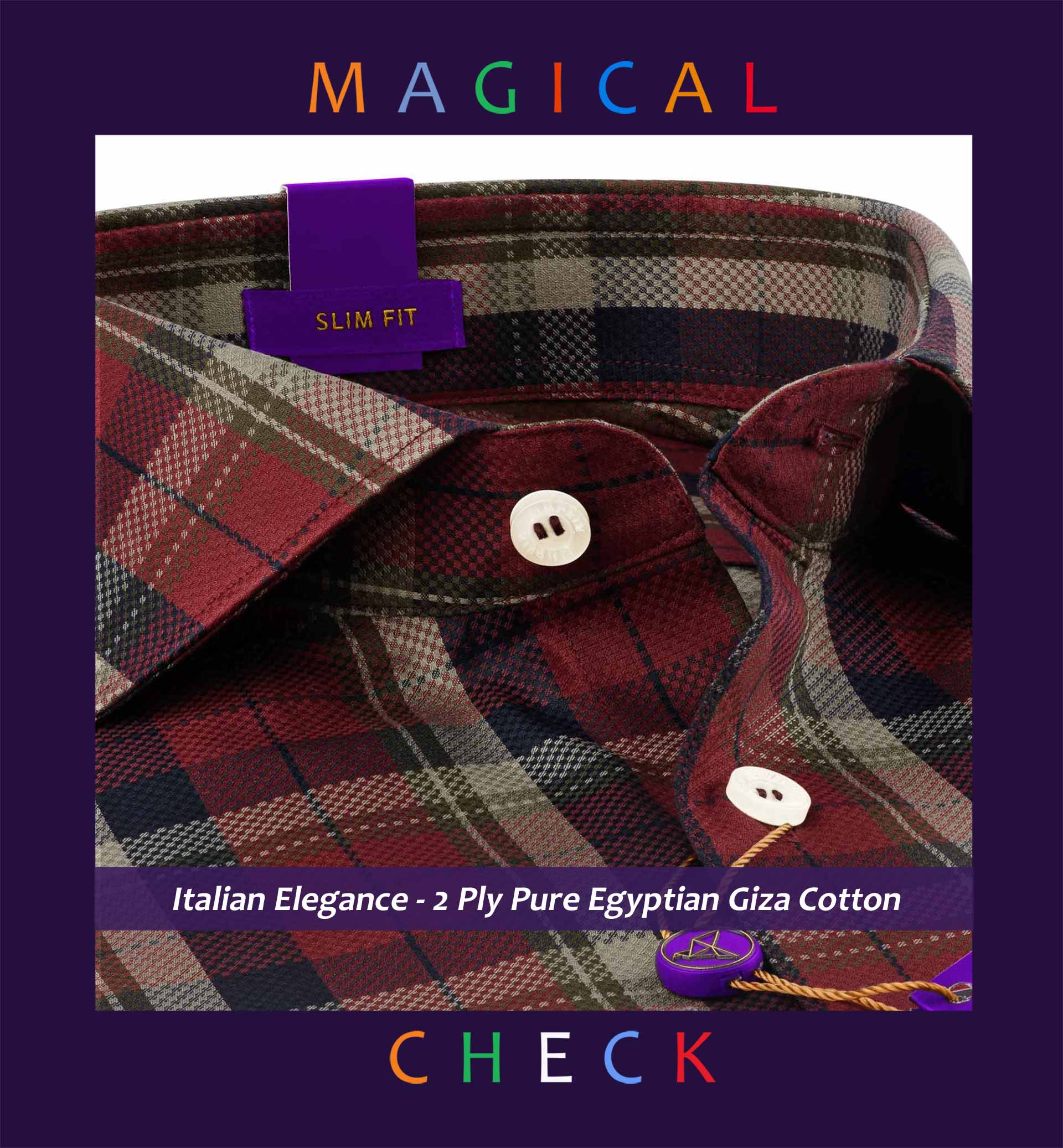 Omaha- Navy & Burgundy Magical Check