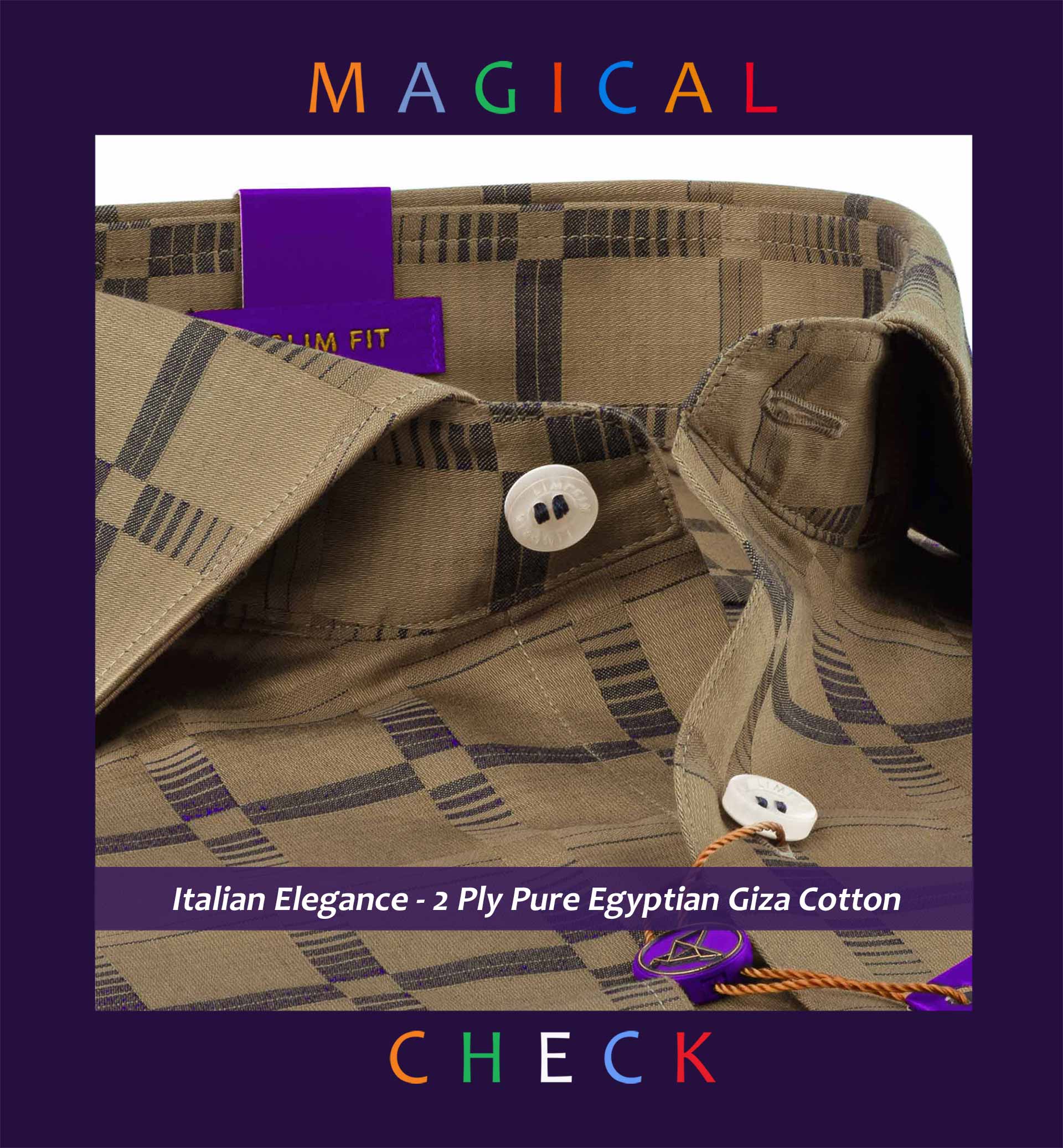 Perth- Beige & Navy Magical Check