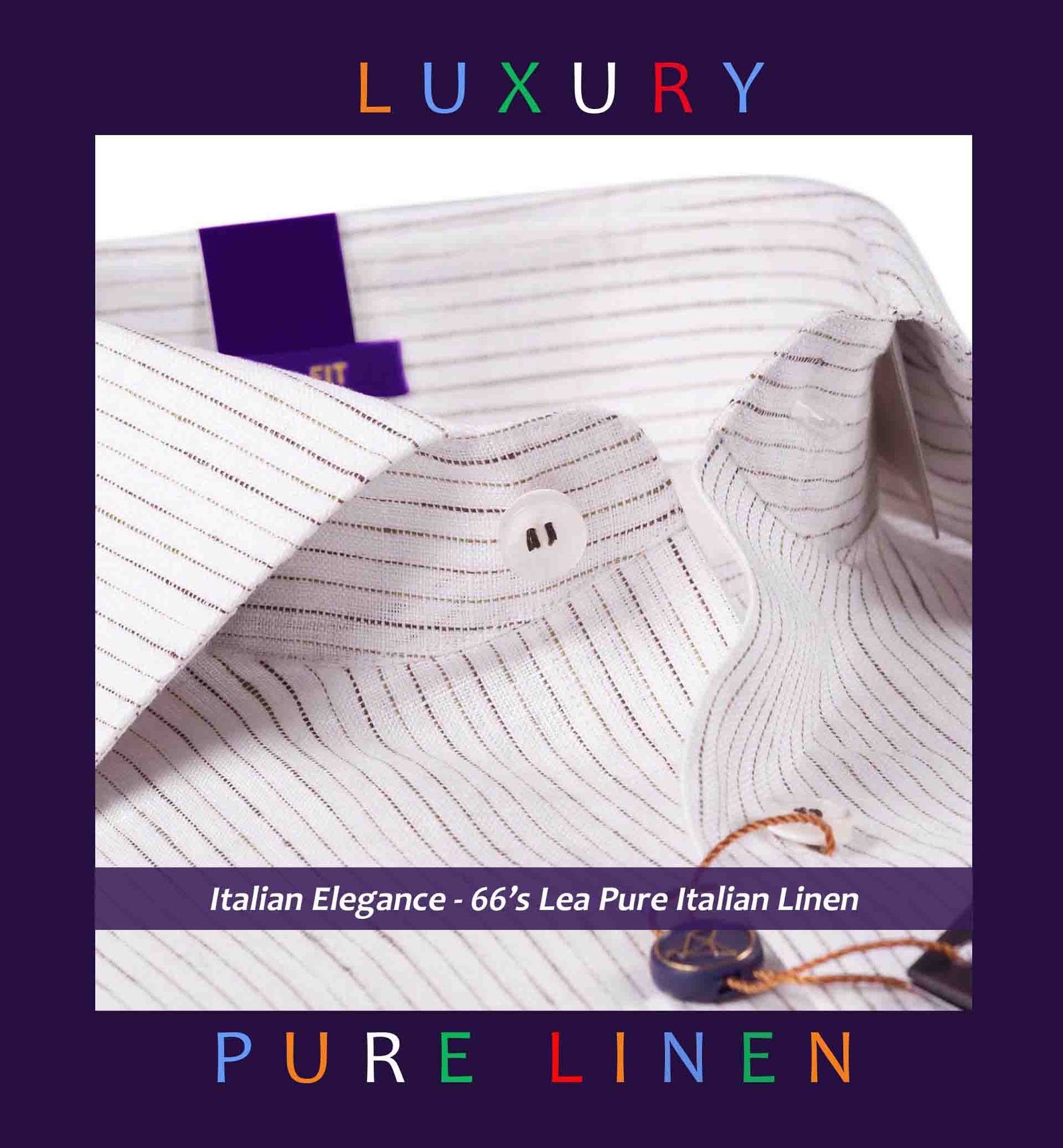 Pomona- Beige & Brown Stripe- 66's Lea Pure Luxury Linen