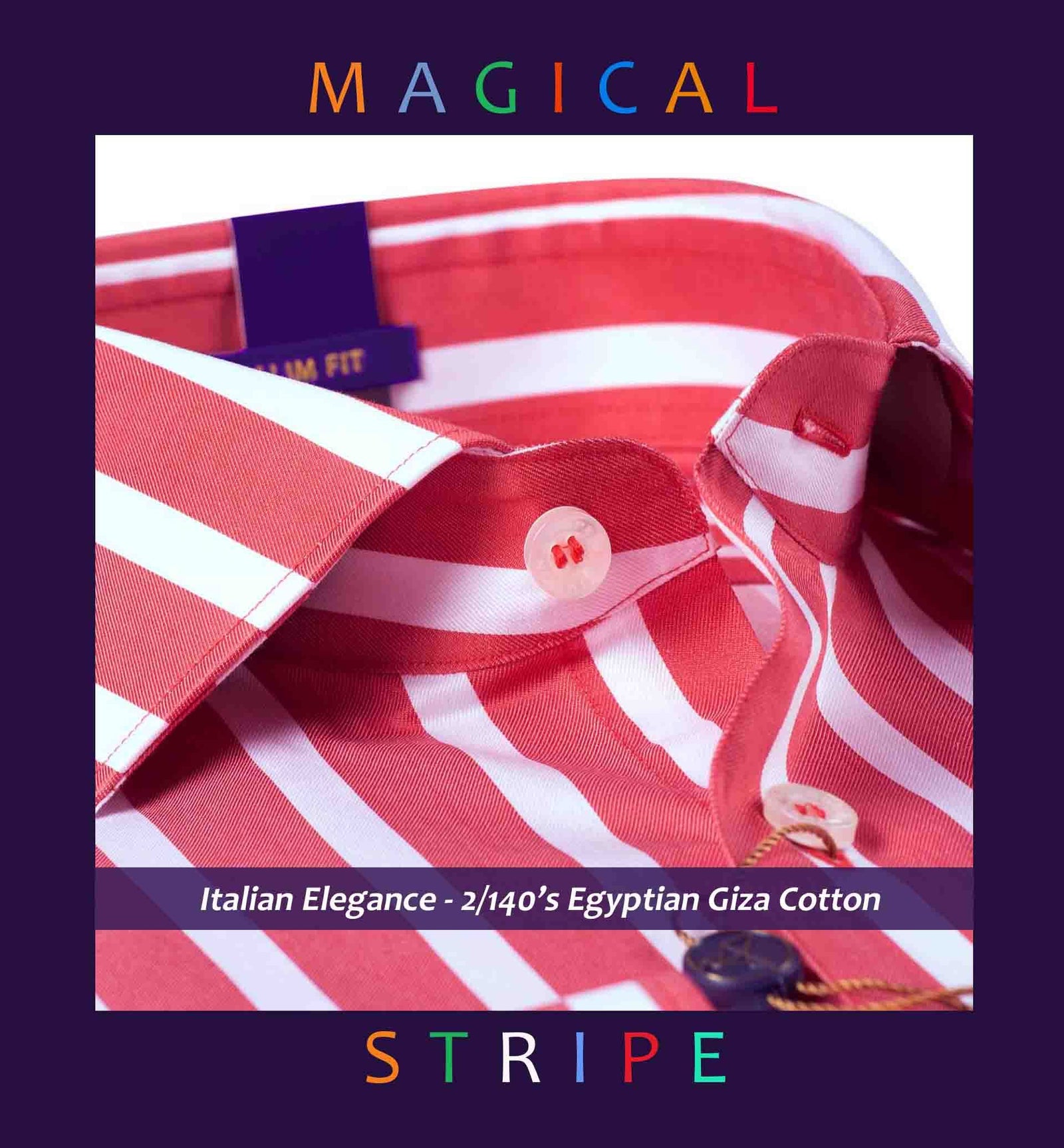 Bilbao- Coral Red Magical Stripe