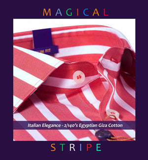 Bilbao- Coral Red Magical Stripe