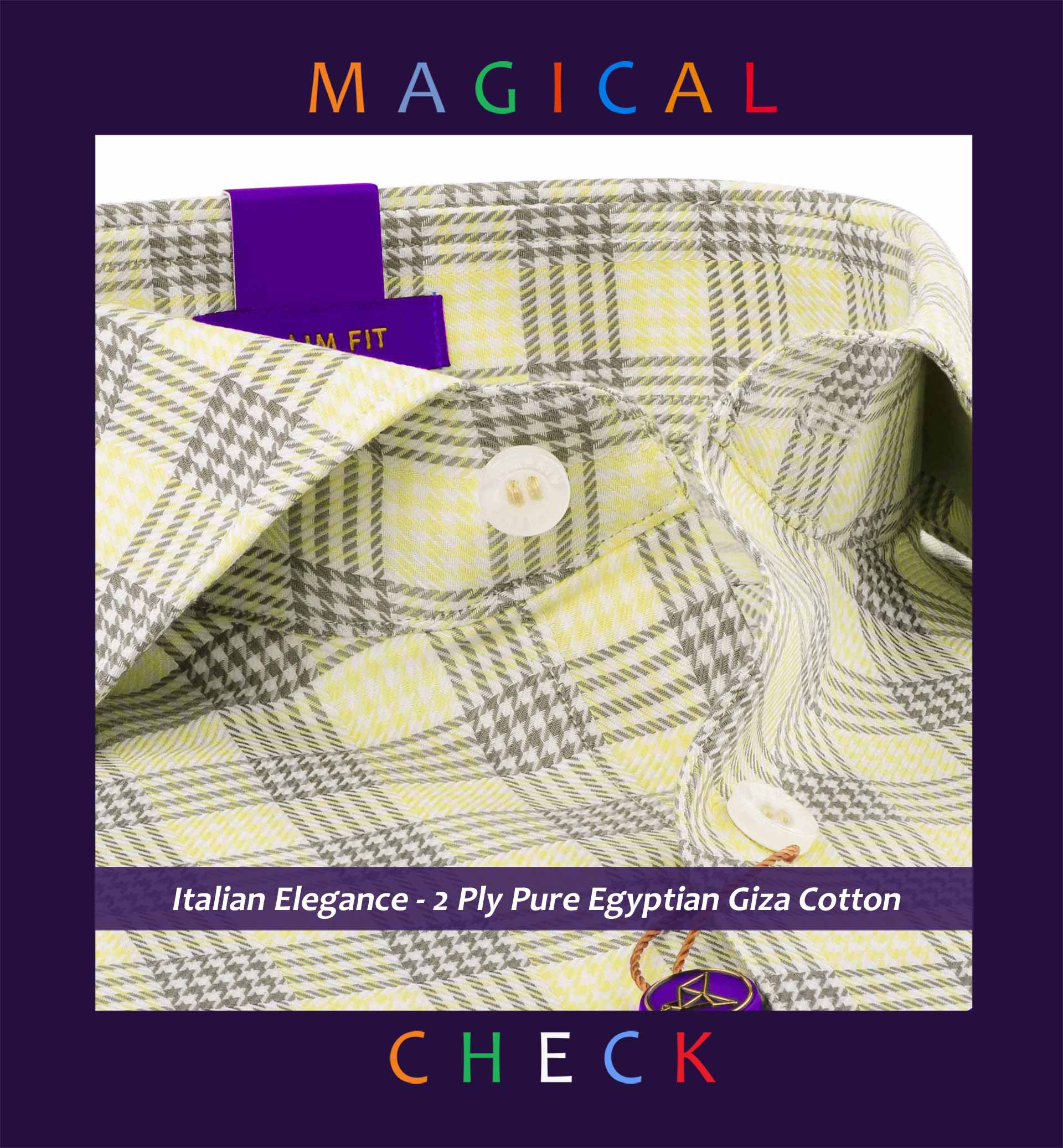 Charlotte- Daffodil Yellow & Pewter Grey Check