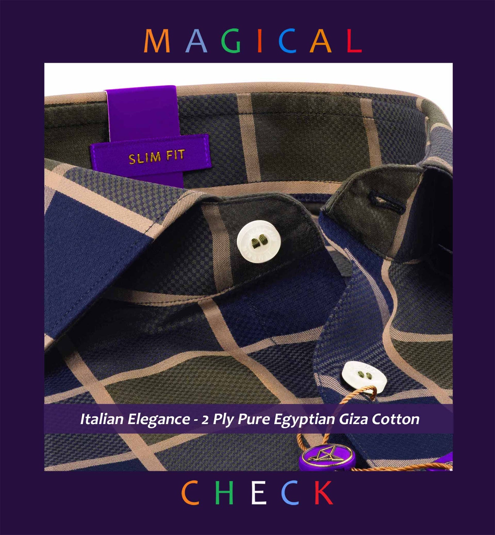 Athens- Moss Green & Navy Magical Check