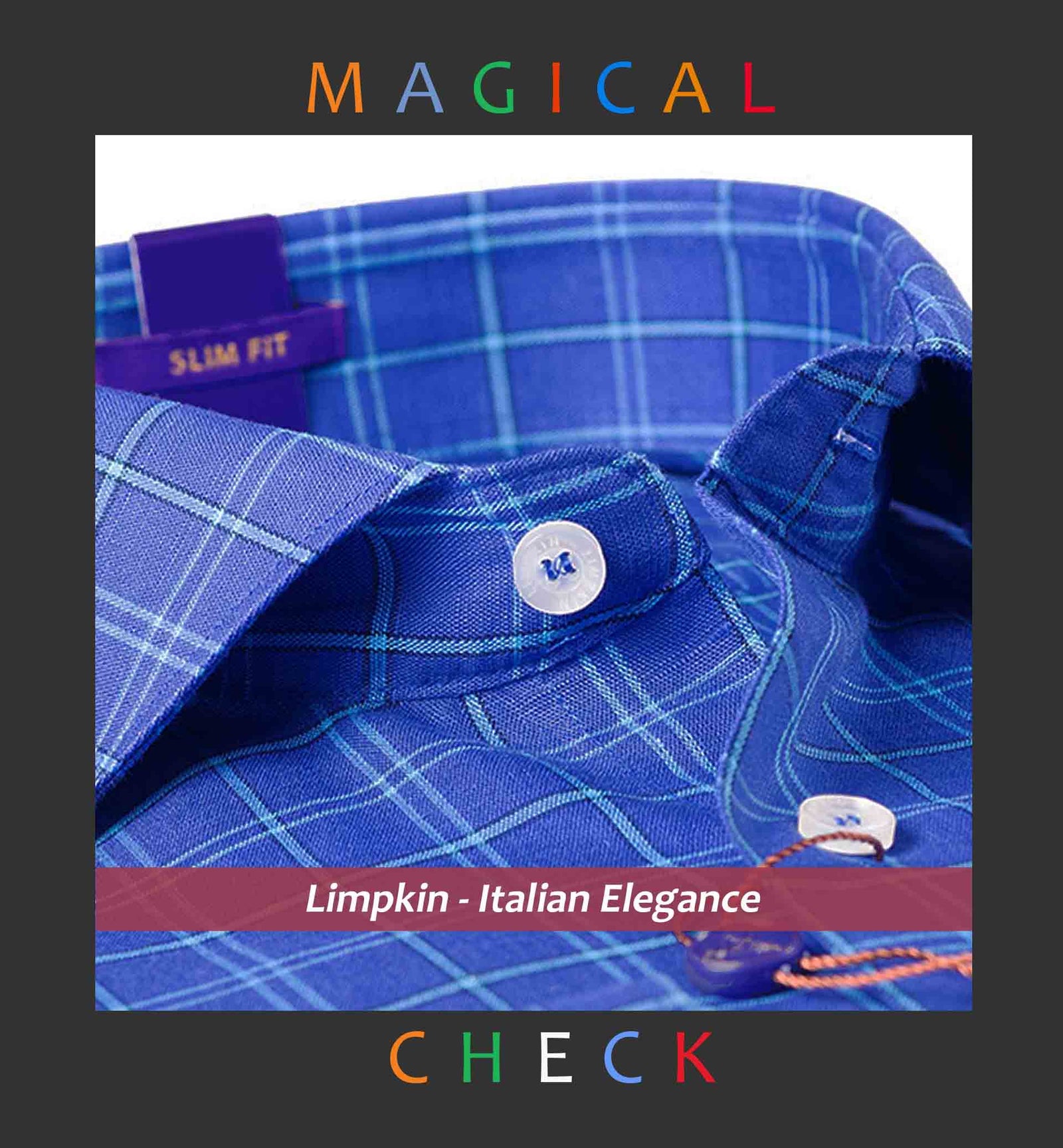 Warwick- Persian Blue Check- Cotton & Linen Blend