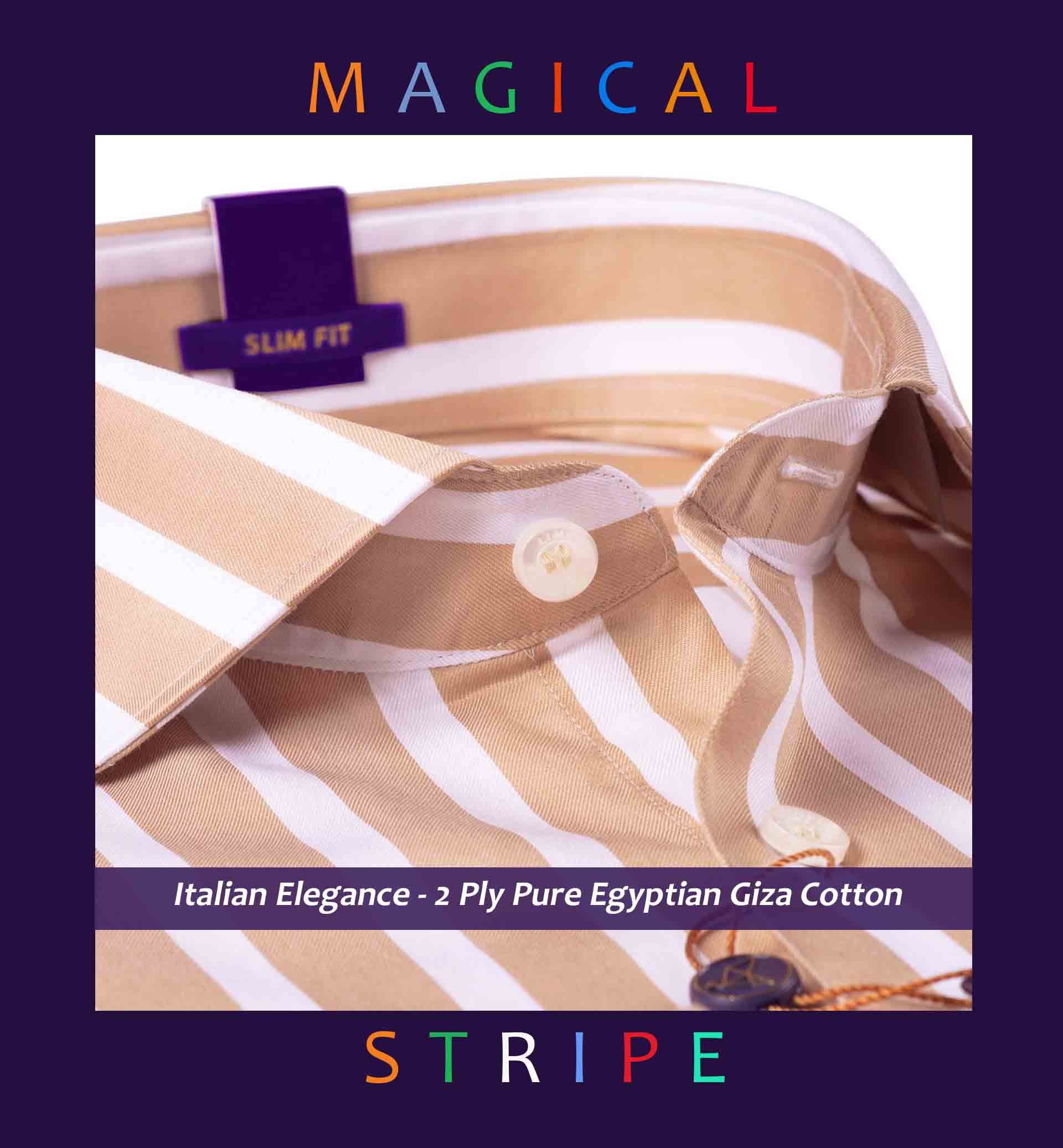 Vaughan- British Tan & White Stripe